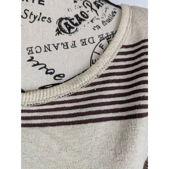 Christian de Castelnau Womens L Top Oversized Striped Vintage Pullover Shirt - Picture 10 of 10